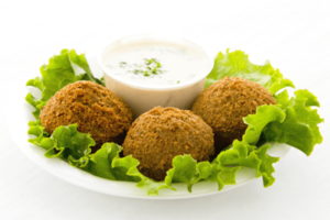 Which wine can pair well with falafel?