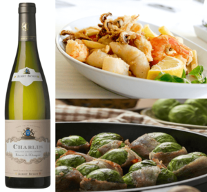 Chablis Chardonnay Albert Bichot: a great choice for fried seafood and bacon brussel sprouts