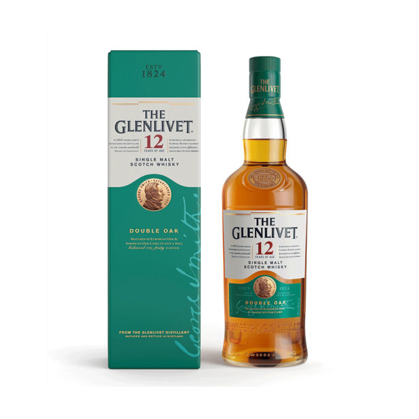 Indulge in excellence with The Glenlivet 12 Year Old Single Malt Scotch Whisky. Savor floral and fruity notes balanced with oak and sweetness, delivering a creamy mouthfeel.