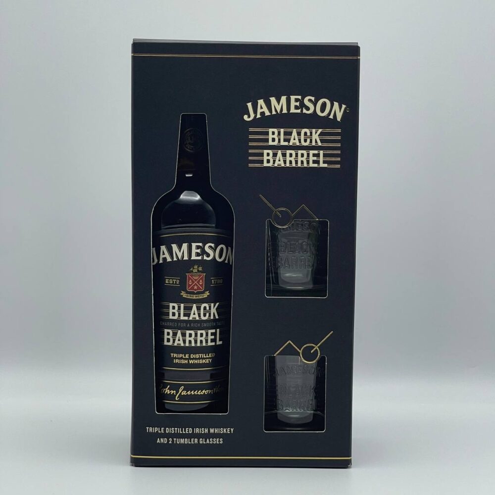 Jameson Black Barrel Irish Whiskey 2 Glasses Gift Set