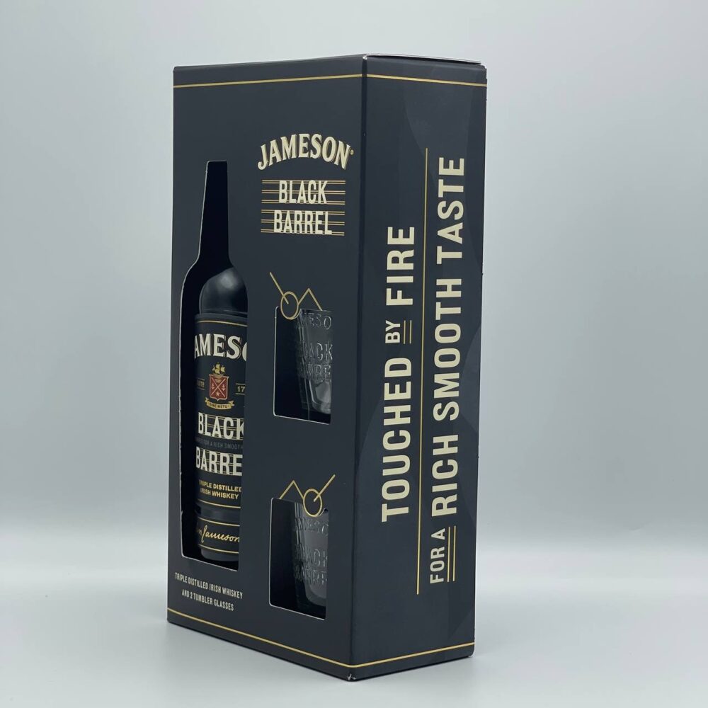 Jameson Black Barrel Irish Whiskey 2 Glasses Gift Set