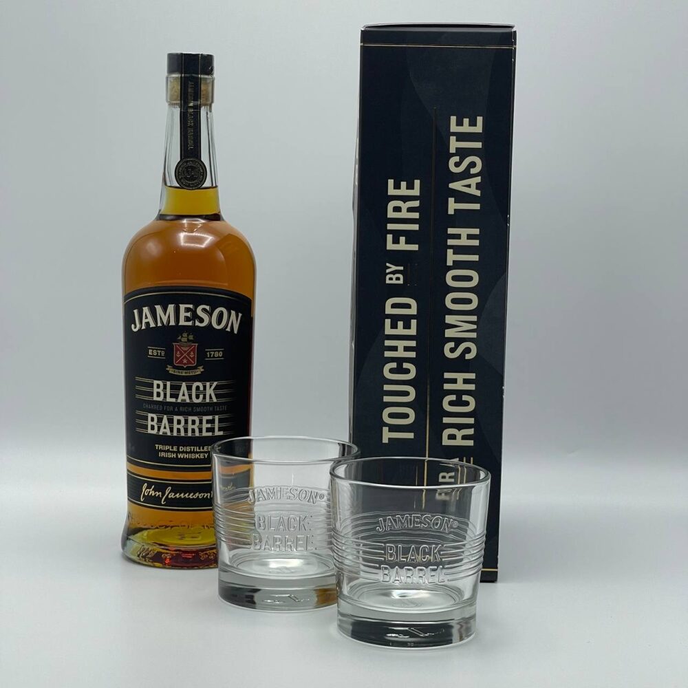 Jameson Black Barrel Irish Whiskey 2 Glasses Gift Set