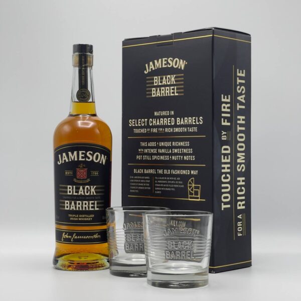 Jameson Black Barrel Irish Whiskey 2 Glasses Gift Set