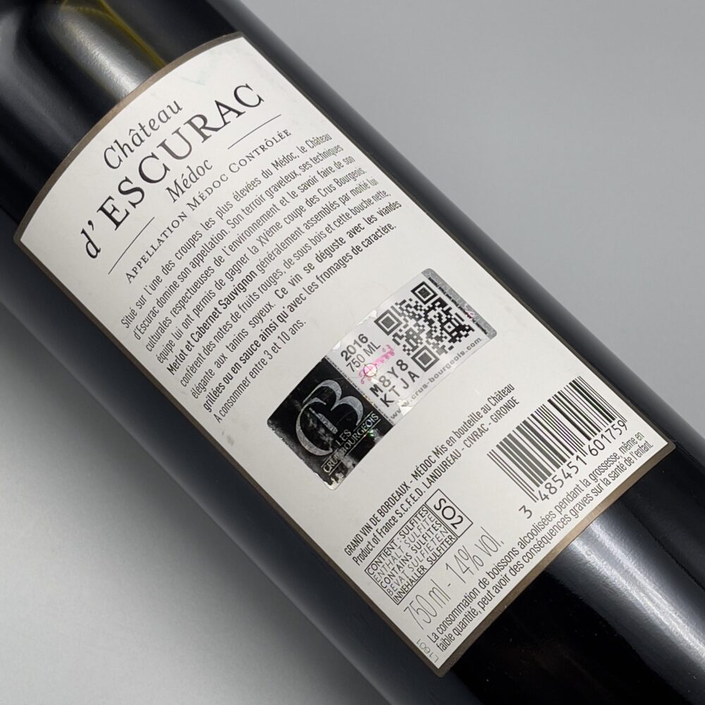 Château d'Escurac Médoc 2016-Saghi